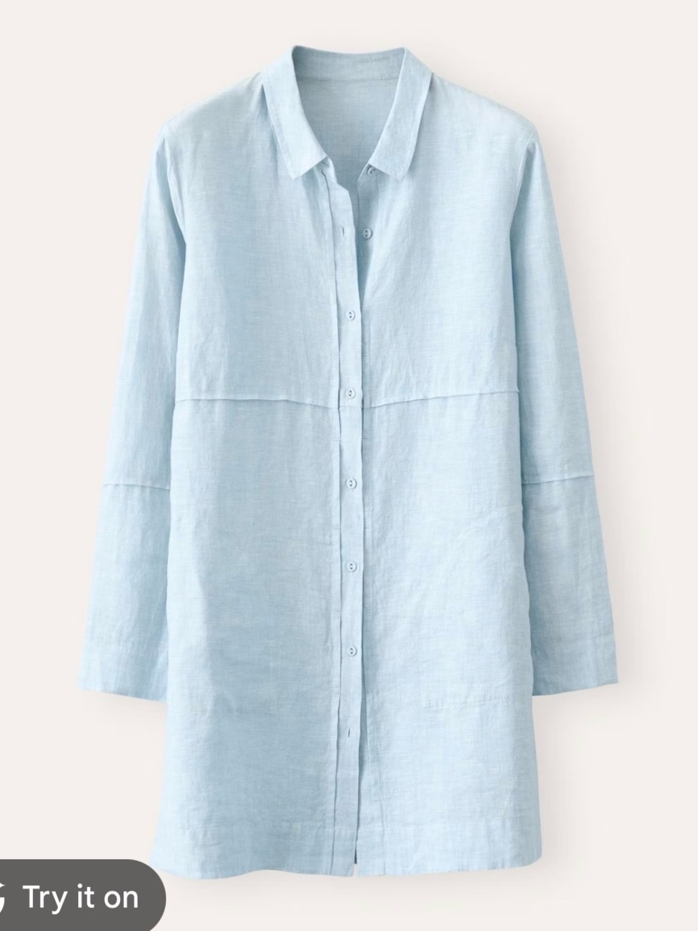 Poetry | Blue Linen Tunic Lagenlook Button Down 4